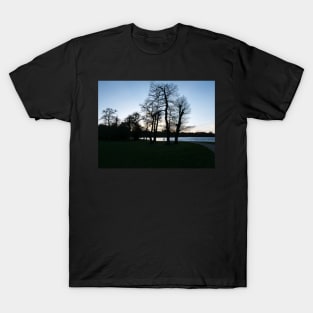 Sunset at Virginia Waters lake, Surrey, England T-Shirt